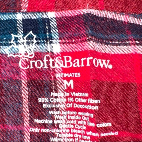 Croft and Barrow red plaid 2 piece pj set - Picture 5 of 6